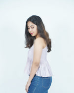 Mughee Lavender Breeze Peplum Crop Top