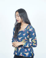Mughee Midnight Bloom Floral Top Blue