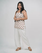 Mughee Floral Print Square Neck Spaghetti Strap White