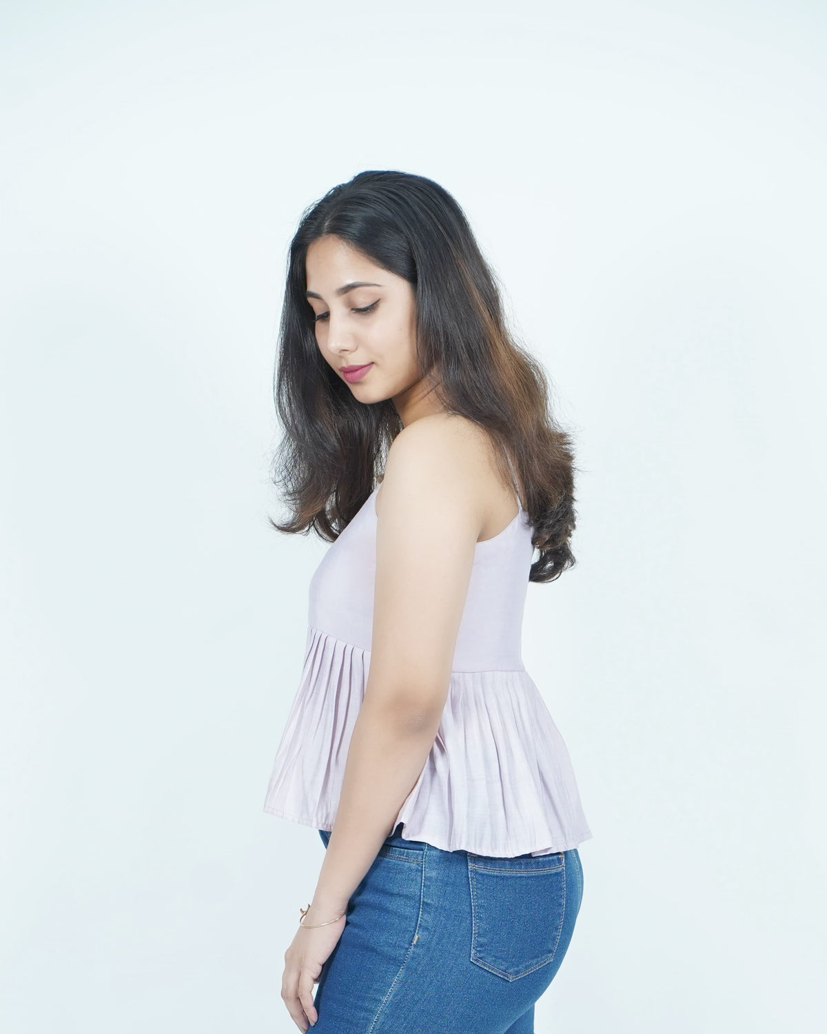 Mughee Lavender Breeze Peplum Crop Top