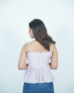 Mughee Lavender Breeze Peplum Crop Top